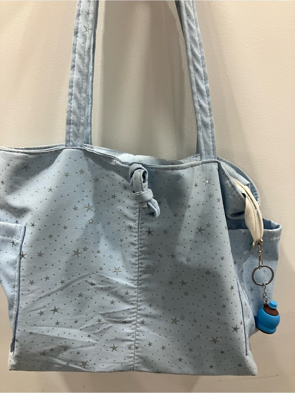 Zara Light Blue Star-Print Tote Bag